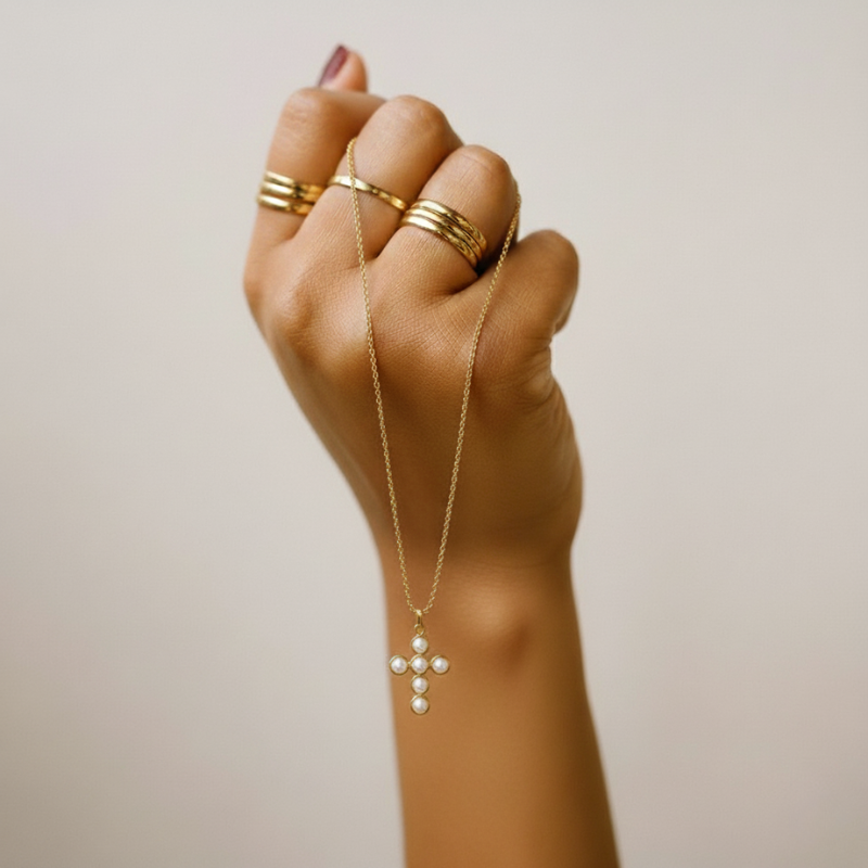 Pearl Cross Necklace