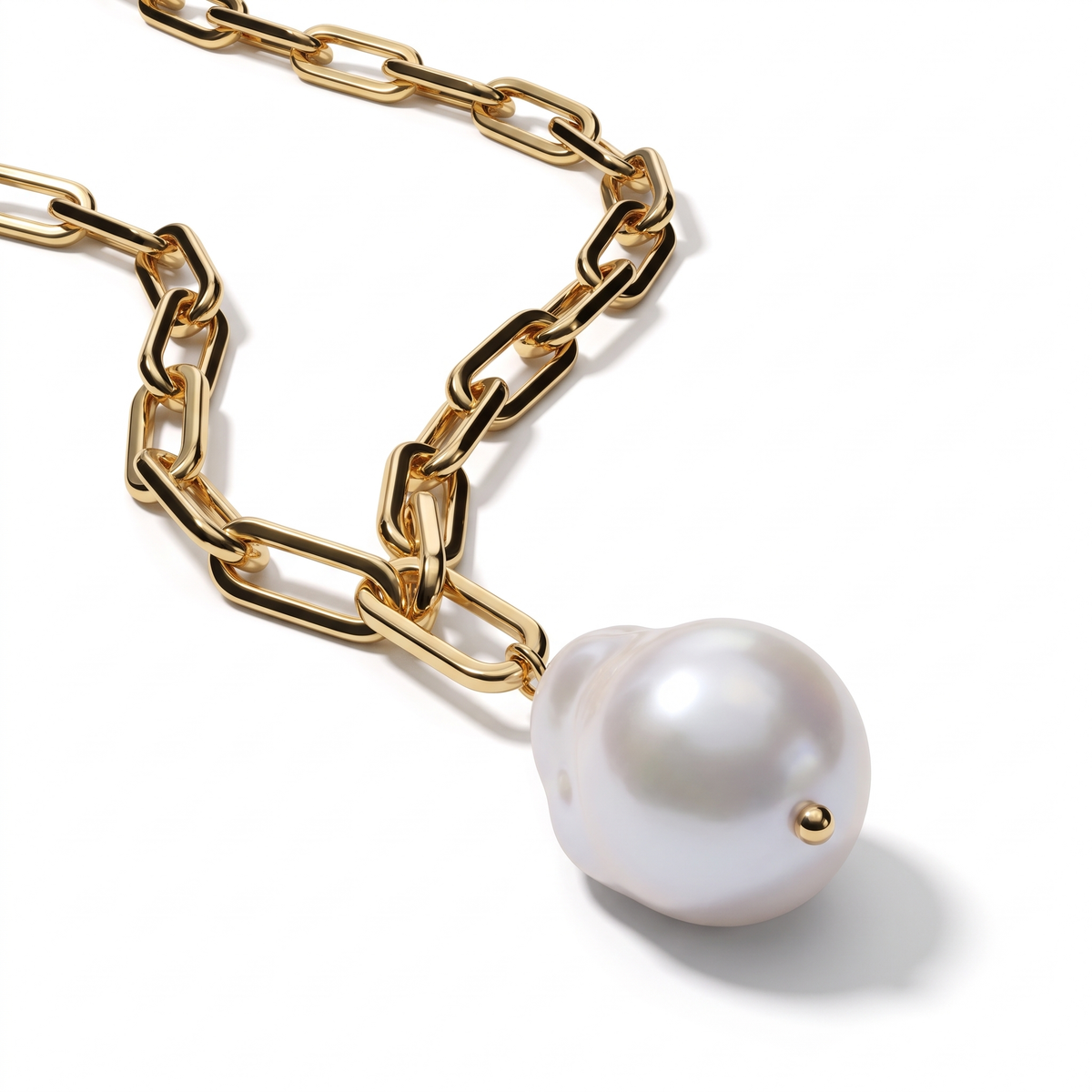 Paperclip Pearl Necklace