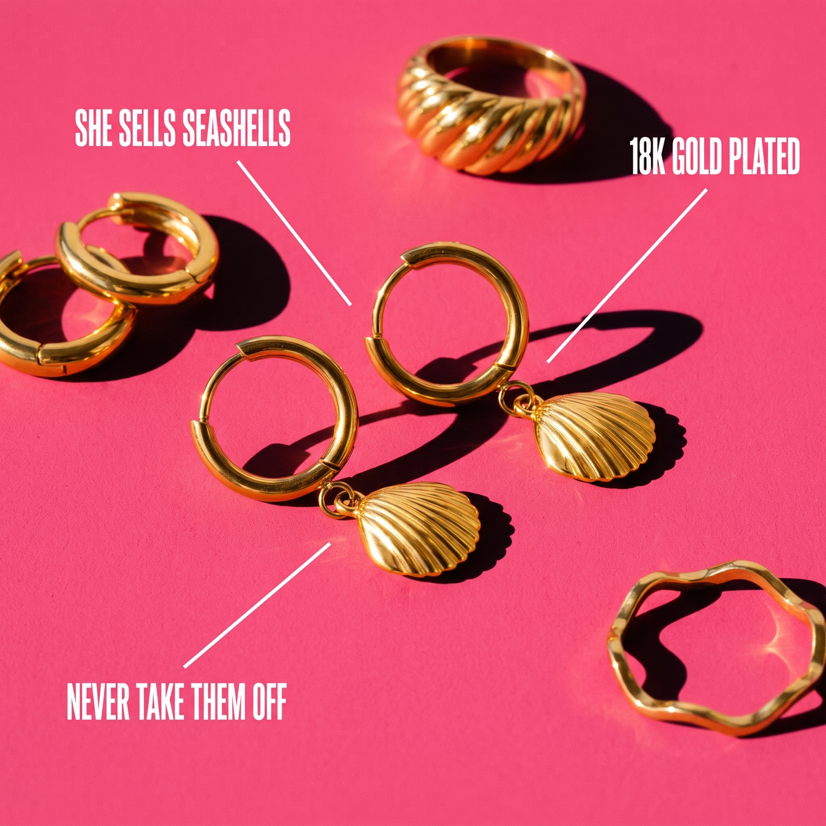 Sea Shell Hoops