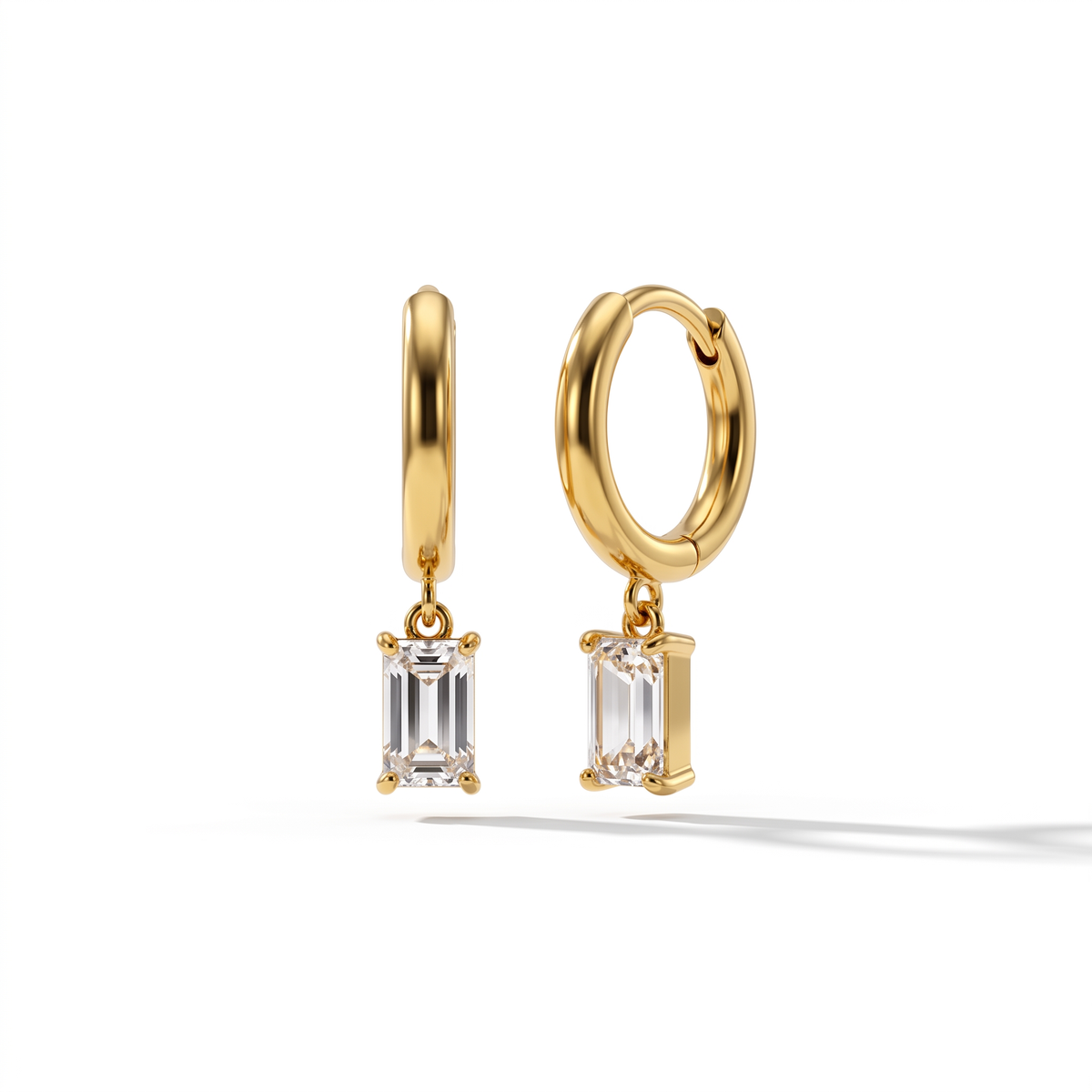 Square Crystal Hoops