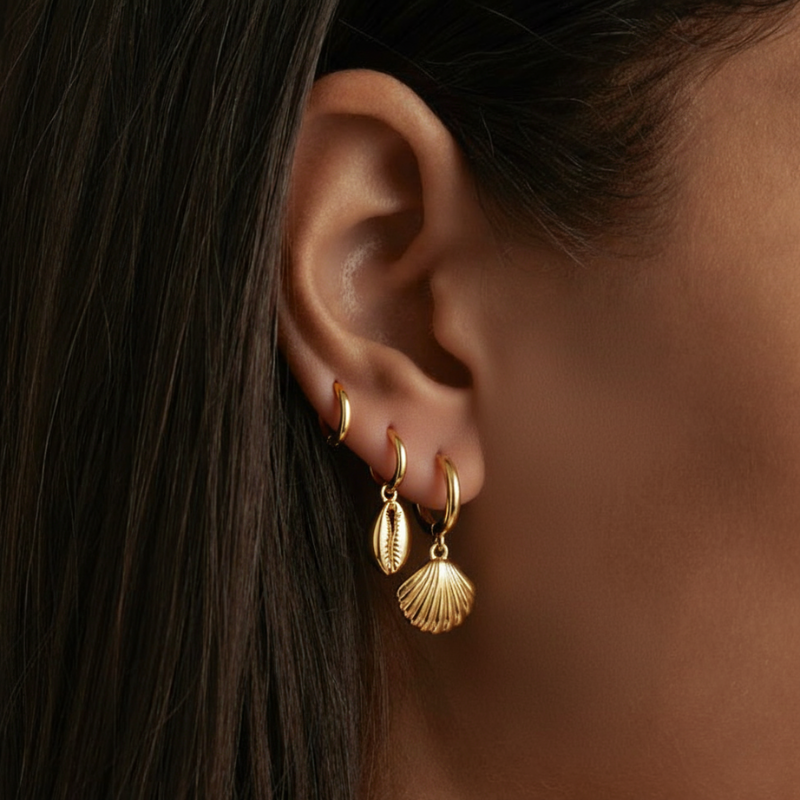 Sea Shell Hoops
