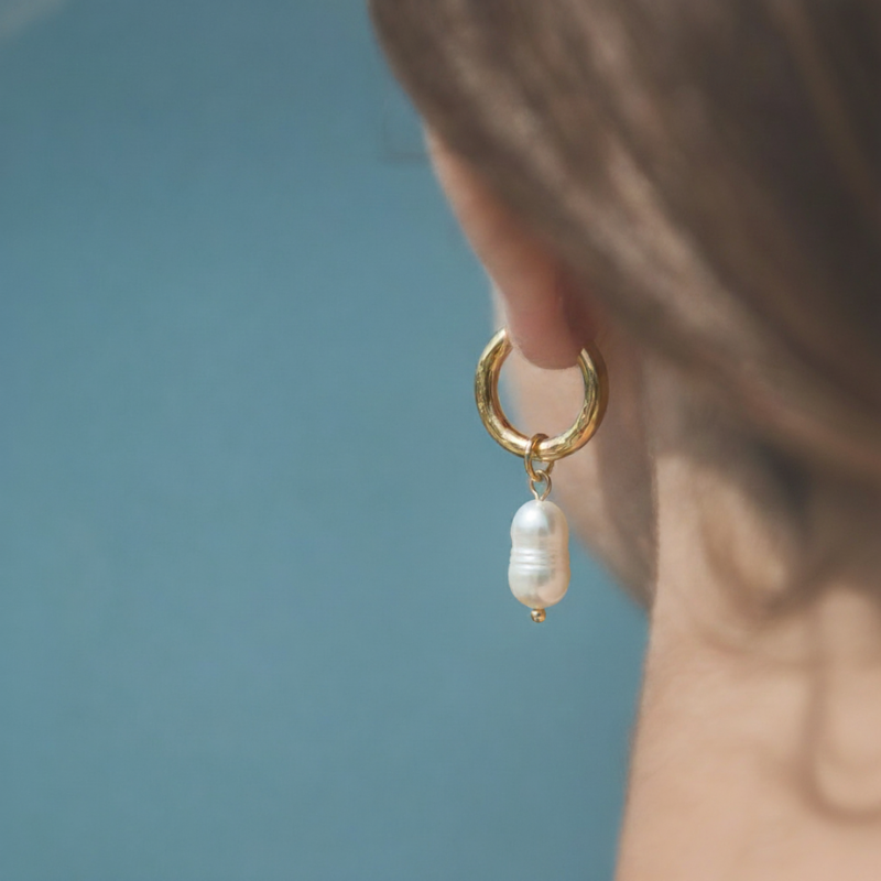 Tidal Pearl Hoops