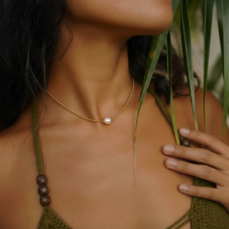 Golden Pearl Choker