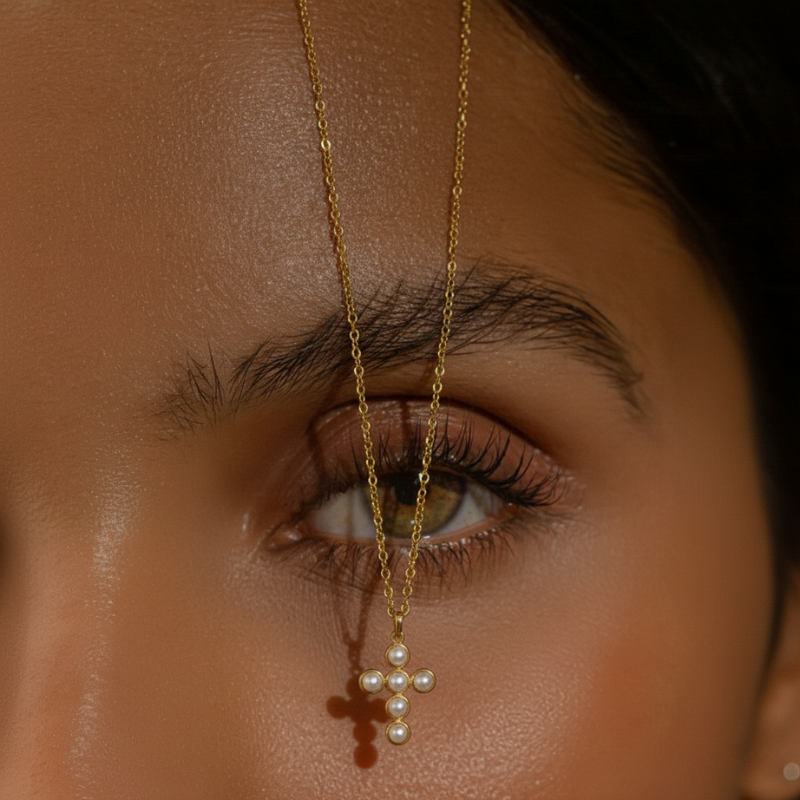 Pearl Cross Necklace