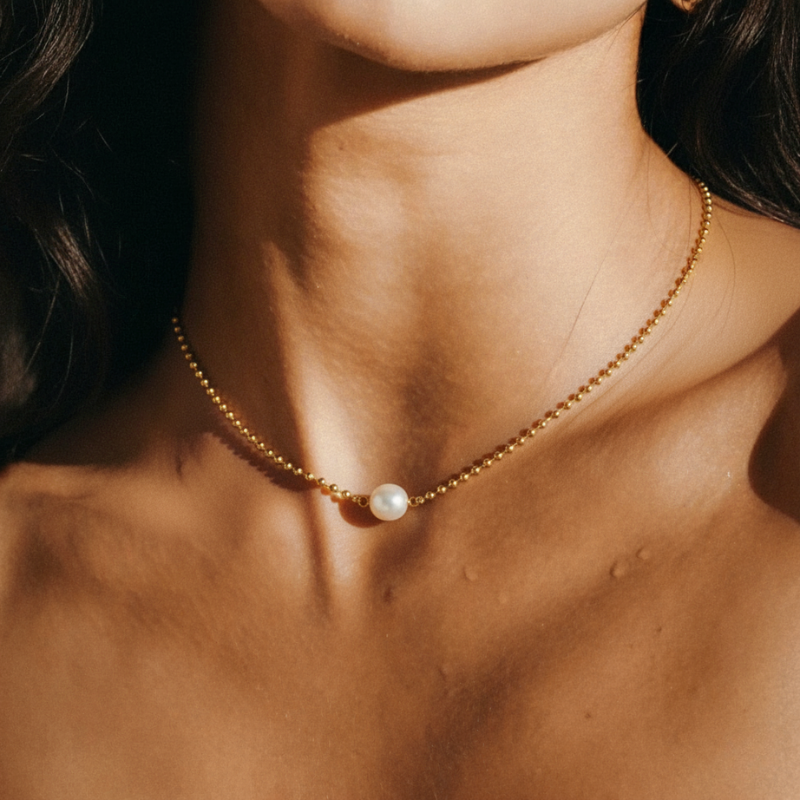 Golden Pearl Choker