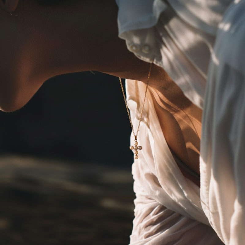 Pearl Cross Necklace