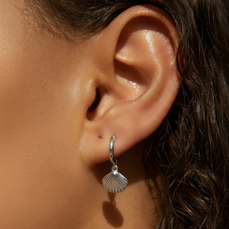 Sea Shell Hoops