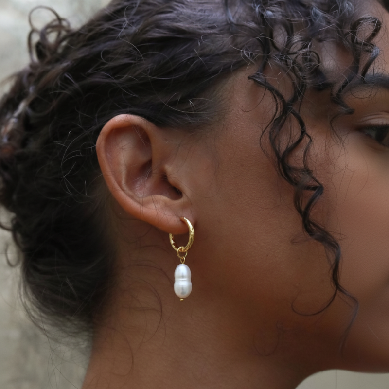 Tidal Pearl Hoops