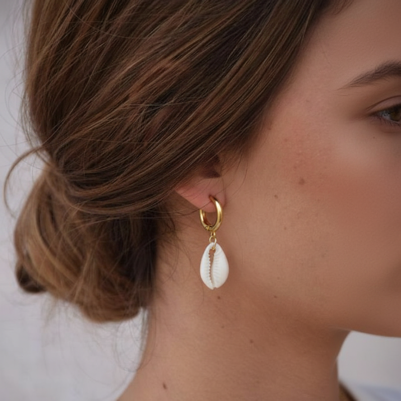 Ocean Cowrie Earrings