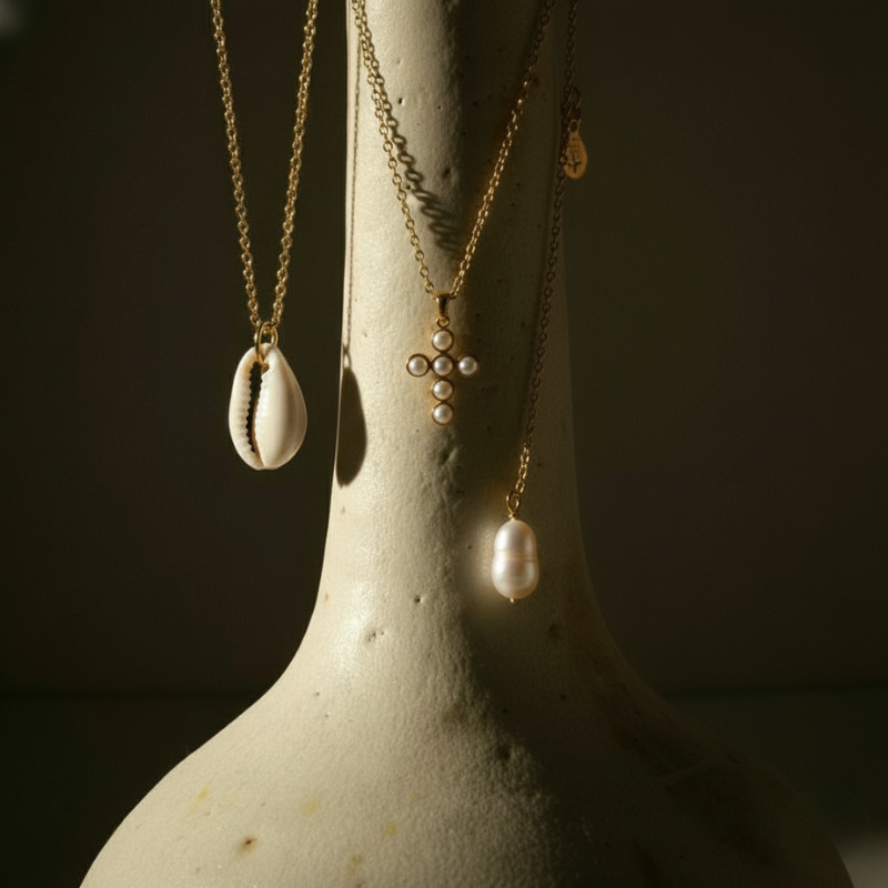 Pearl Cross Necklace